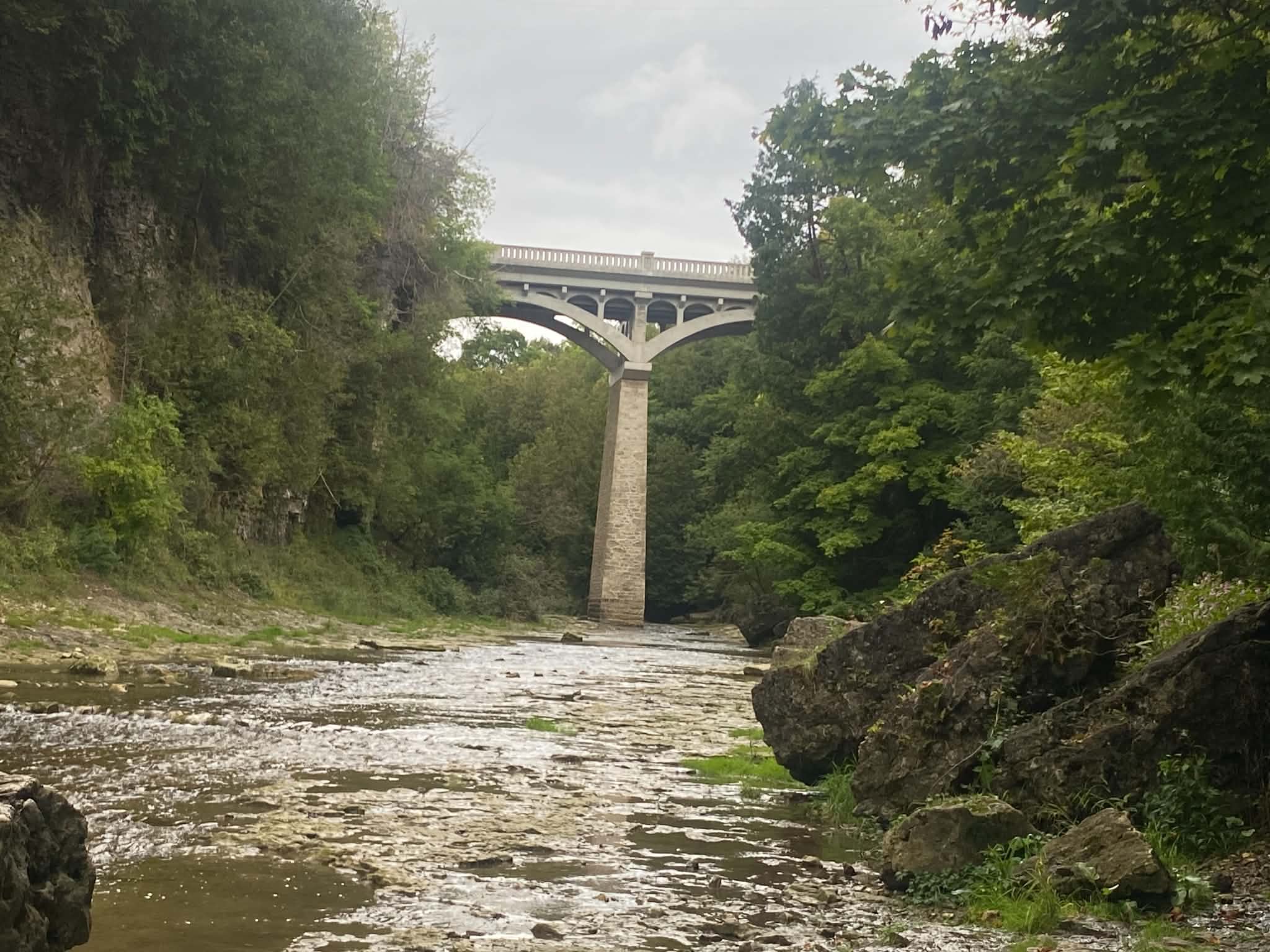 David Street Bridge spanning the gorge in Elora